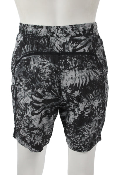 Lululemon Mens Athletic Tropical Floral Black Shorts Size S
