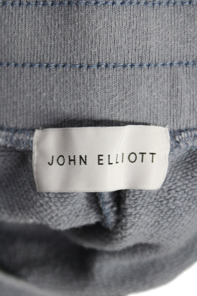 John Elliott Mens Sweat Shorts Gray Cotton Blend Drawstring Casual Size 1