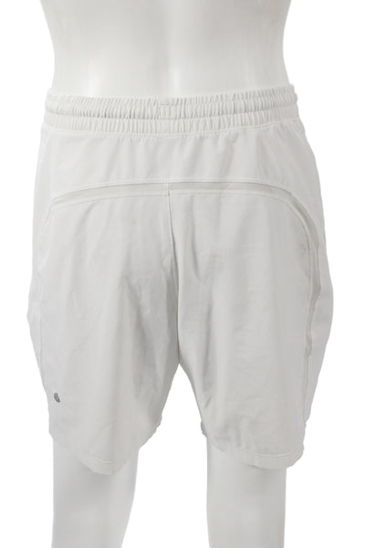 Lululemon Mens Athletic Shorts White Drawstring Recycled Polyester Size M