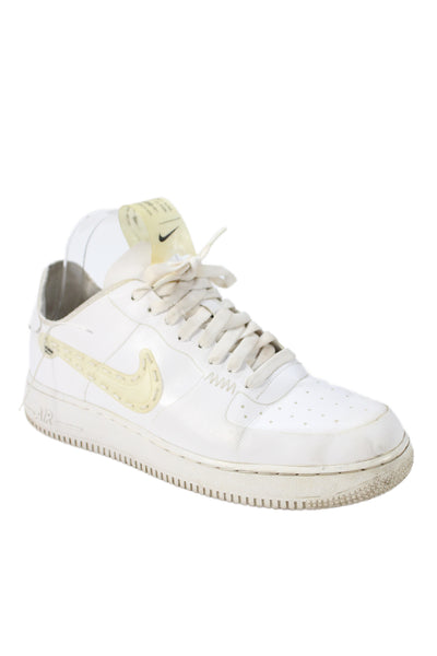 Nike Men's Leather Lace Up Trainer Athletic Sneakers White Size 9