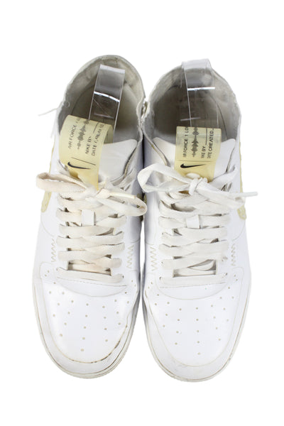 Nike Men's Leather Lace Up Trainer Athletic Sneakers White Size 9