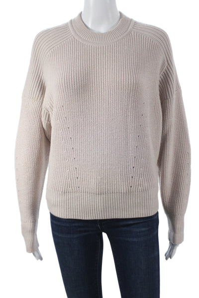 Etoile Isabel Marant Womens Pullover Merino Crew Neck Long Sleeve Beige Size 34