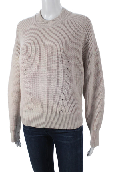 Etoile Isabel Marant Womens Pullover Merino Crew Neck Long Sleeve Beige Size 34