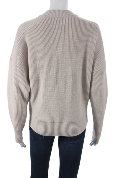 Etoile Isabel Marant Womens Pullover Merino Crew Neck Long Sleeve Beige Size 34