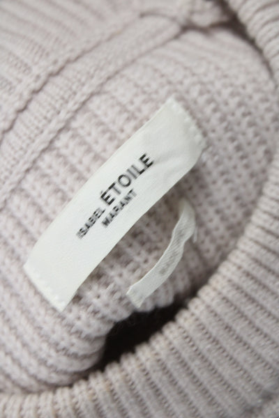 Etoile Isabel Marant Womens Pullover Merino Crew Neck Long Sleeve Beige Size 34