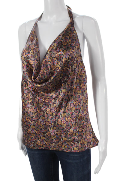 Cami NYC Women Camisole Silk Paisley Halter Tie Multicolor Size XS