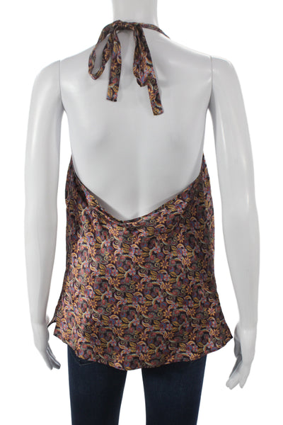 Cami NYC Women Camisole Silk Paisley Halter Tie Multicolor Size XS