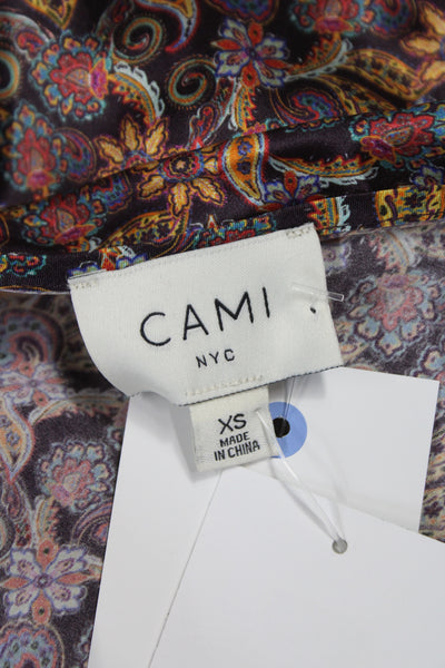 Cami NYC Women Camisole Silk Paisley Halter Tie Multicolor Size XS