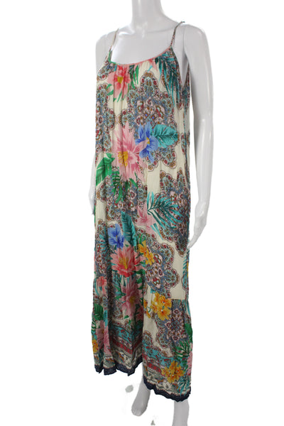 Johnny Was Womens Floral Maxi Dress Sleeveless Scoop Neck Rayon Size S