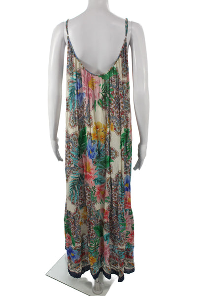 Johnny Was Womens Floral Maxi Dress Sleeveless Scoop Neck Rayon Size S