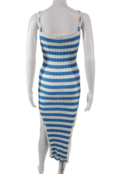 Solid & Striped Women Bodycon Striped Blue Scoop Neck Sleeveless Dress Size XS