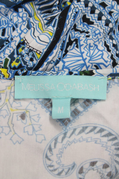 Melissa Odabash Womens Blouson Dress Multicolor Paisley Short Sleeve Size M
