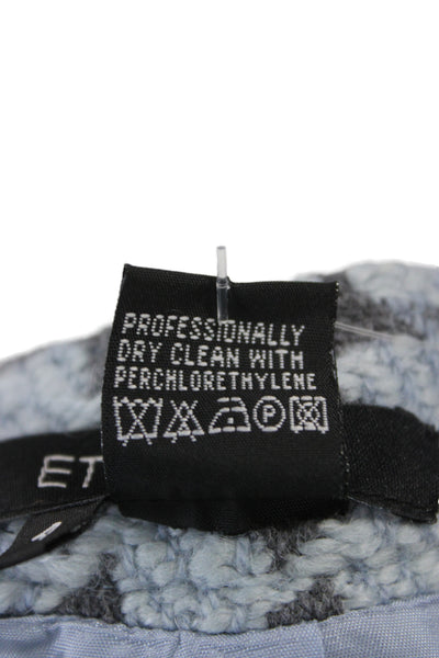 Etcetera Women Wool Gray Check Trumpet Knee Length Skirt Size 4