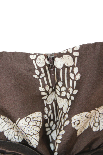 Tracy Reese Women Fit & Flare Silk Animal Print Dress Brown Size S