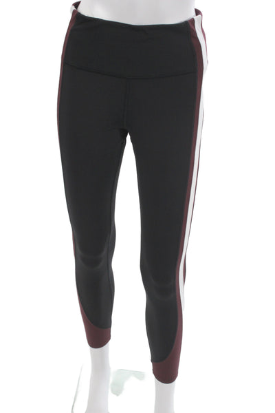 Athleta Women Black Ankle Nylon Colorblock Leggings Size S