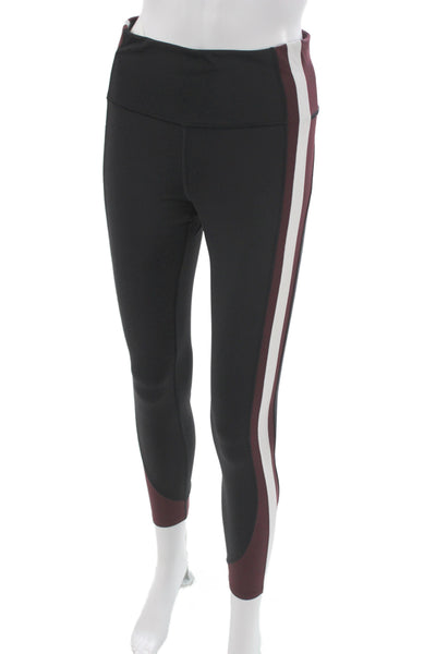 Athleta Women Black Ankle Nylon Colorblock Leggings Size S