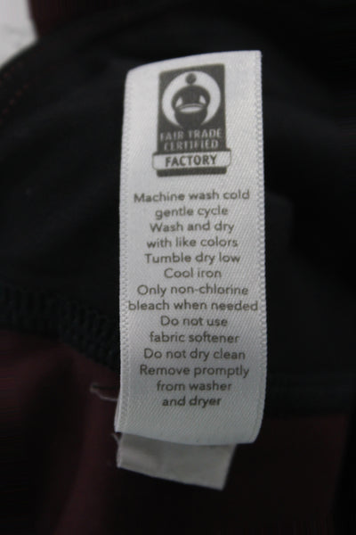 Athleta Women Black Ankle Nylon Colorblock Leggings Size S