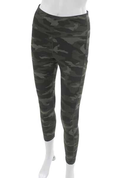 Athleta Womens Green Camo Ankle Leggings Polyester Blend Size S