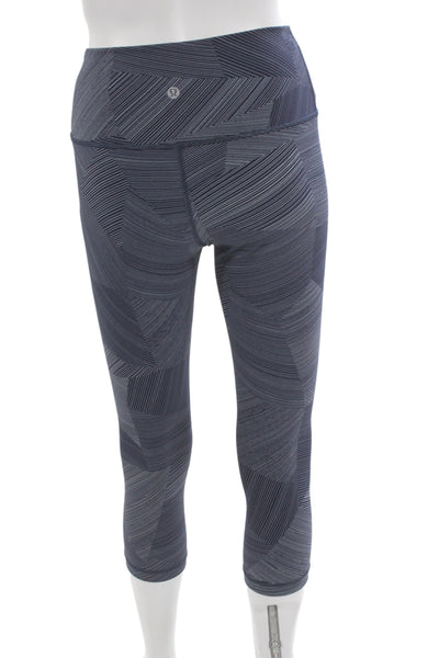 Lululemon Womens Blue Geometric Capri Leggings Size 4