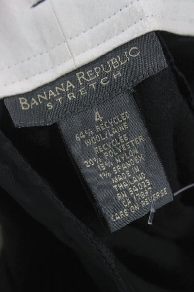 Banana Republic Womens Dress Pants Black Recycled Wool Blend Zip Size 4