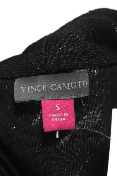 Vince Camuto Women Black Geometric Cowl Neck Tunic Blouse 3/4 Sleeve Size S