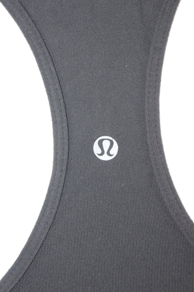 Lululemon Women Gray Scoop Neck Basic Tank Cotton Blend Athletic Size 4