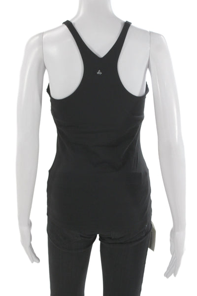 prAna Women Basic V-Neck Black Tank Sleeveless Athleisure Size S