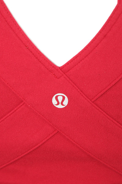 Lululemon Women Basic V-Neck Tank Red Athletic Size 4