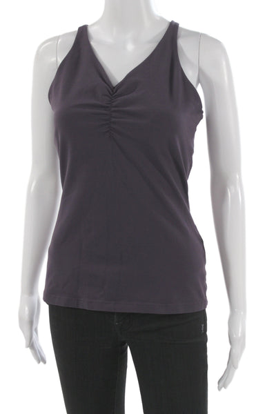 prAna Womens Purple V-Neck Camisole Cotton Spandex Butterfly Size M