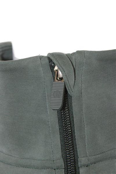 Lululemon Womens Green Mock Neck Pullover Sweatshirt Zip Long Sleeve Size 4