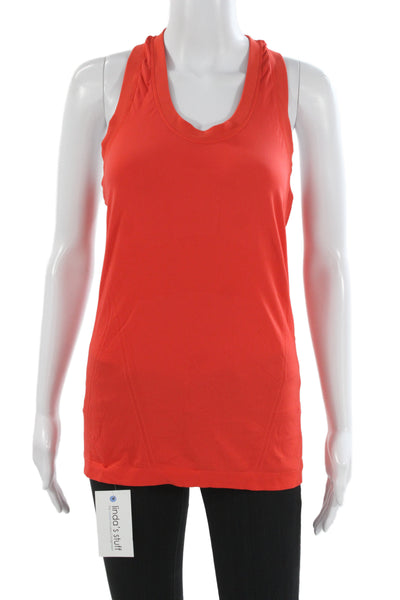 Athleta Women Orange Basic Sleeveless Tank Scoop Neck Nylon Size S