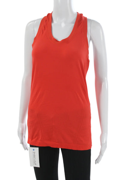 Athleta Women Orange Basic Sleeveless Tank Scoop Neck Nylon Size S