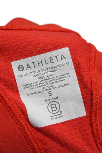 Athleta Women Orange Basic Sleeveless Tank Scoop Neck Nylon Size S