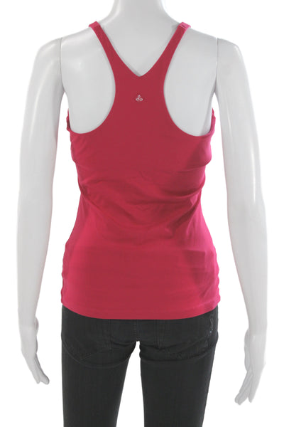 prAna Womens Basic V Neck Sleeveless Red Activewear Tank Size S
