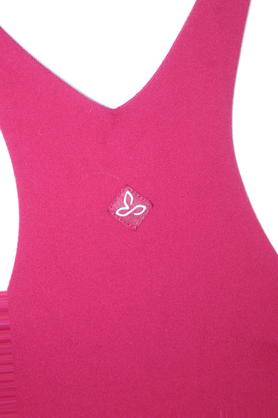 prAna Womens Basic V Neck Sleeveless Red Activewear Tank Size S