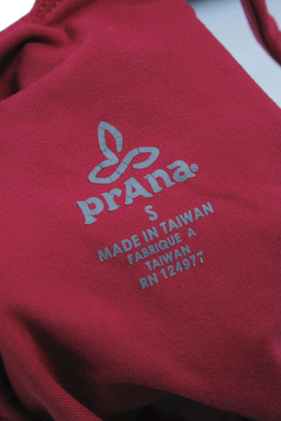 prAna Womens Basic V Neck Sleeveless Red Activewear Tank Size S