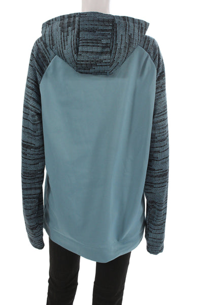 Nike Womens Athletic Blue Colorblock Pullover Hoodie Long Sleeve Size L