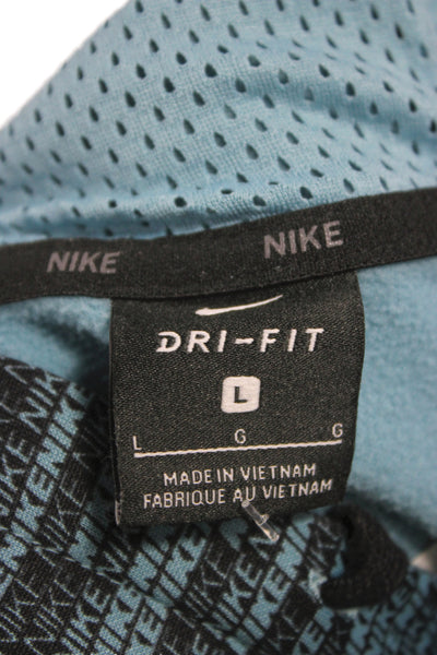 Nike Womens Athletic Blue Colorblock Pullover Hoodie Long Sleeve Size L