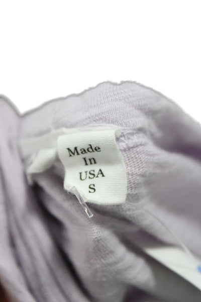 Wilt Women Purple Cotton V-Neck Long Sleeve Basic T-Shirt Casual Size S