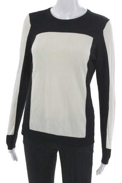 ETC Womens Black Rayon Geometric Crew Neck Pullover Sweater Long Sleeve Size S