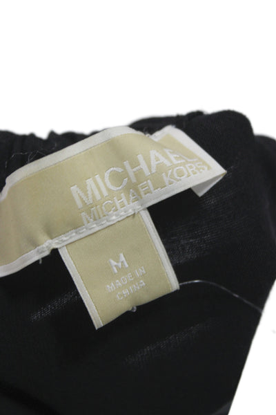 Michael Michael Kors Womens Halter Sleeveless Tunic Blouse Black Rayon Size M