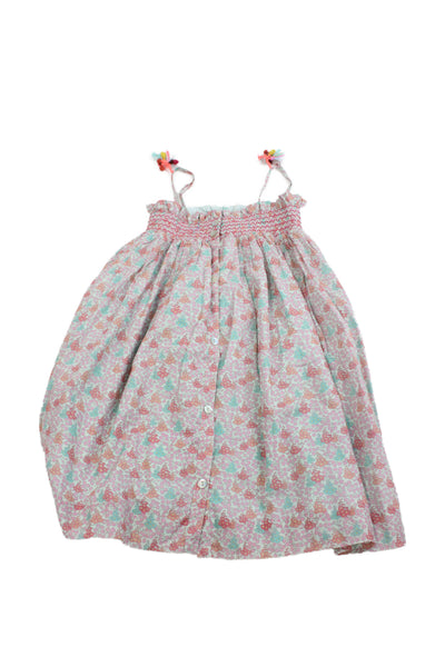 Nellystella Childrens Girls Floral Print Smocked Multi Colored Size 8