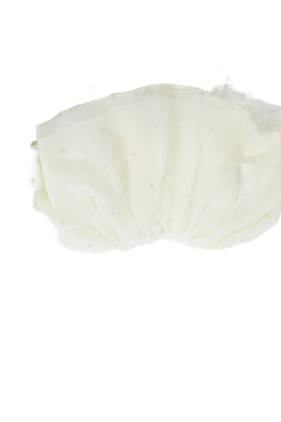 Bonpoint Childrens Girls Polka Dot Tulle A Line Skirt White Size 6