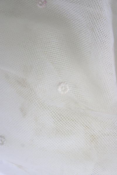 Bonpoint Childrens Girls Polka Dot Tulle A Line Skirt White Size 6