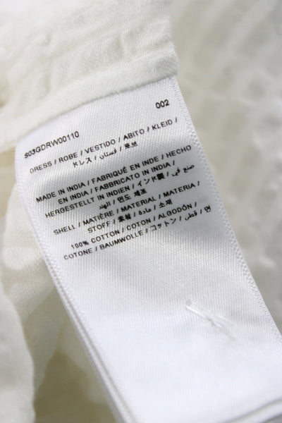 Bonpoint Childrens Girls Striped Sleeveless Sun Dress White Cotton Size 8