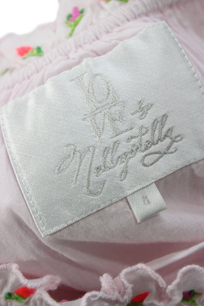 Love By Nellystella Childrens Girls Floral Embroidered Sun Dress Pink Size 4