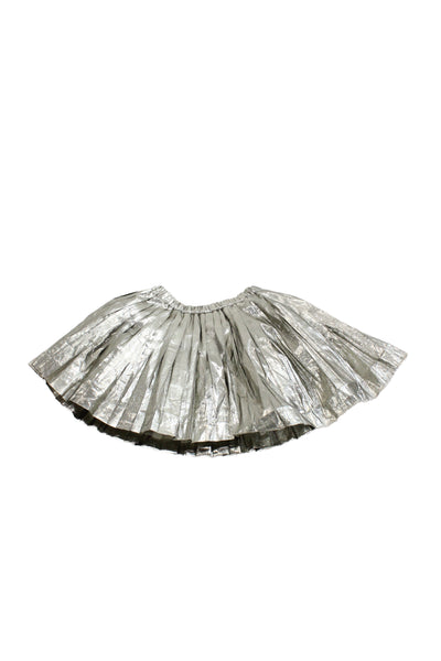 Bonpoint Childrens Girls Pull On A Line Pleated Skirt Silver Size 6