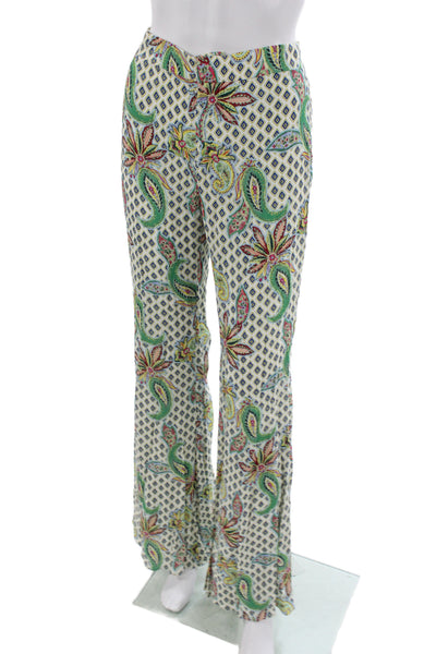 Zara Women Floral Viscose Dress Pants Multicolor Zip Bohemian Size XS