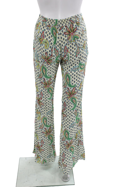 Zara Women Floral Viscose Dress Pants Multicolor Zip Bohemian Size XS