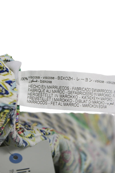 Zara Women Floral Viscose Dress Pants Multicolor Zip Bohemian Size XS